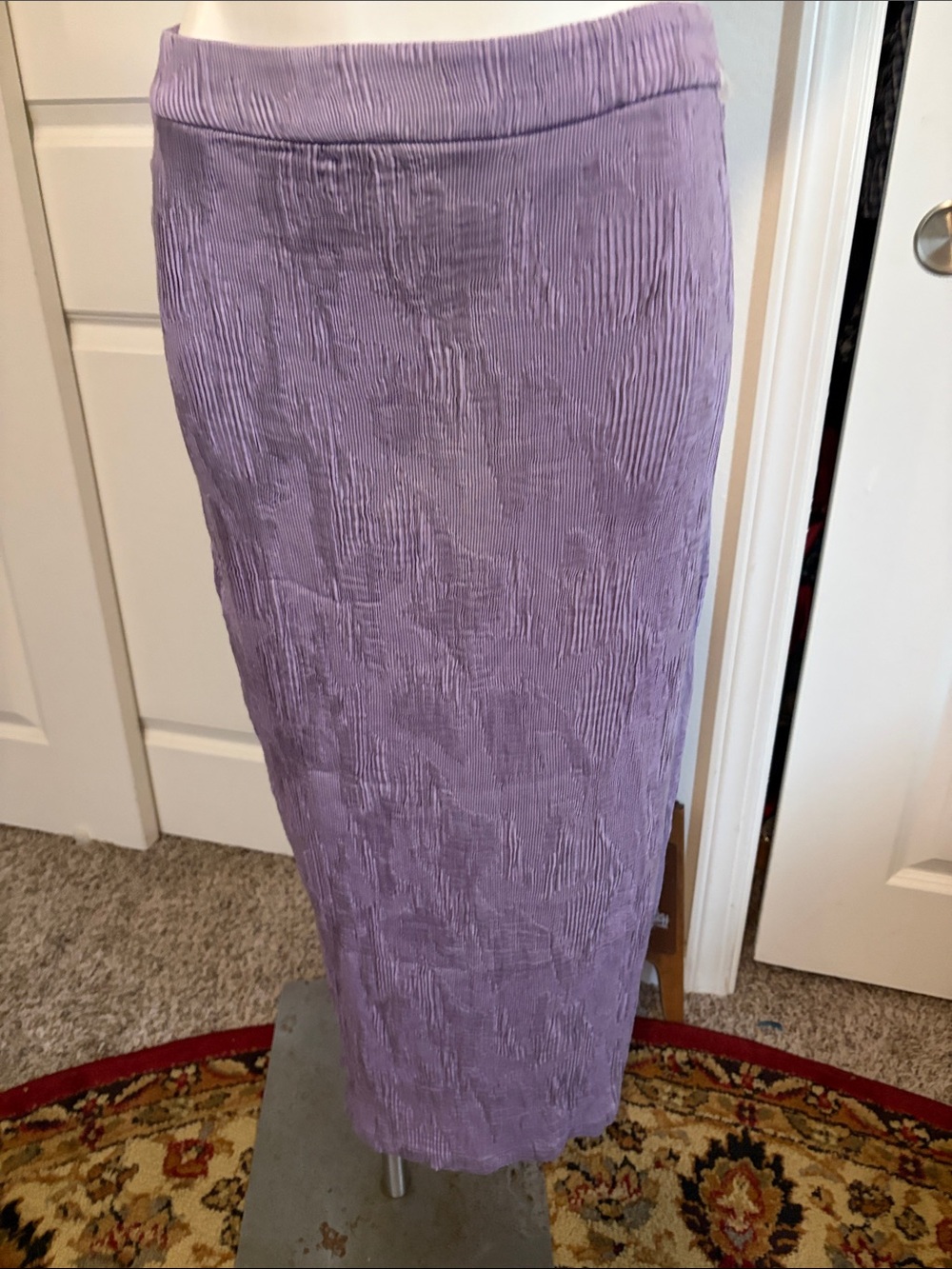 Zara Lavender Crinkled Maxi Skirt